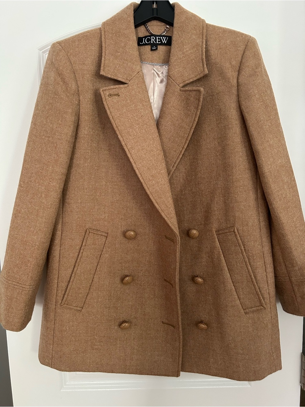 J. Crew Women's Camel Double-Breasted Pea Coat